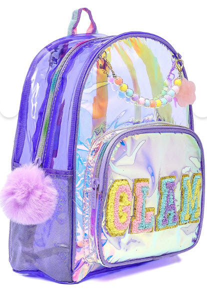 کوله پشتی وست GLAM کد U2072-3 | نیمه شفاف هولوگرامی سایز 32×24×10